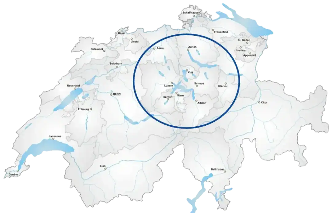 Einzugsgebiet Zaugg Schliessstechnik